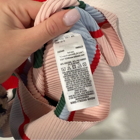 Ted Baker Lyndiaa Tutti Frutti Bodycon Ribbed Knit Sweater Dress 4 - Picture 5 of 7